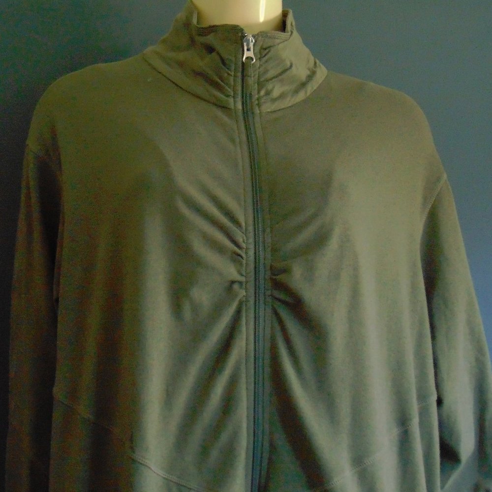 Neon Buddha Olive Green Knit Zipper Jacket 3X - Picture 3 of 8